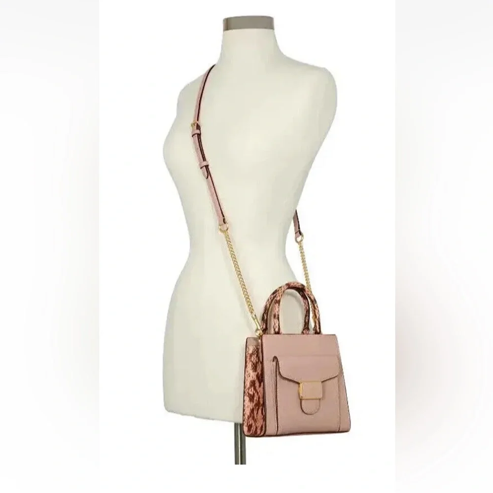 New Coach C6779 Mini Pepper Crossbody Pebble and Embossed Leather Shell Pink - Picture 2 of 6